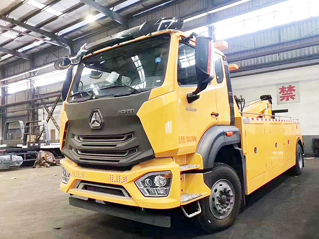 國六單橋重汽豪瀚拖吊聯體清障車